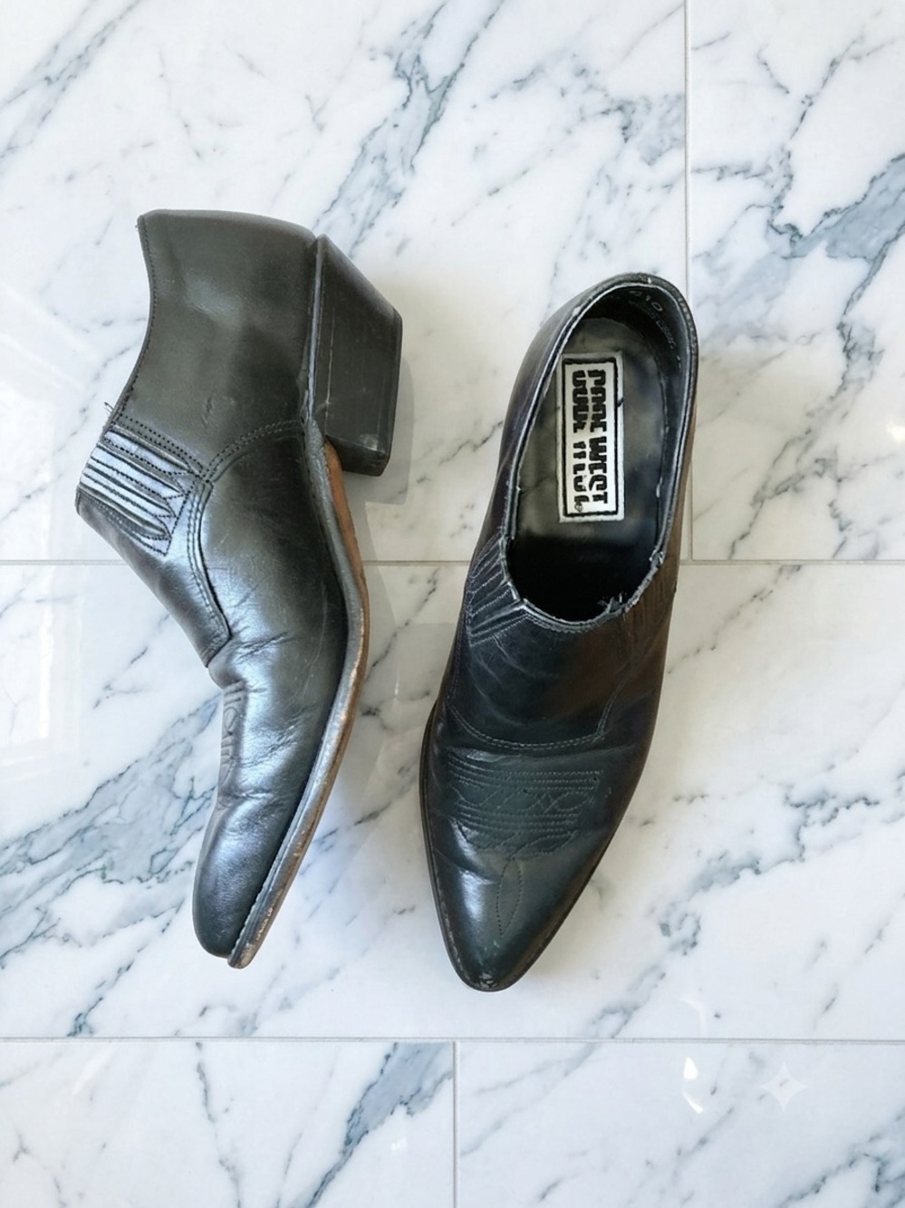 Code West Black Western-Style Ankle Boots Sz 6